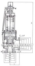 High temperature and pressure fall lift safety valve constructral diagram