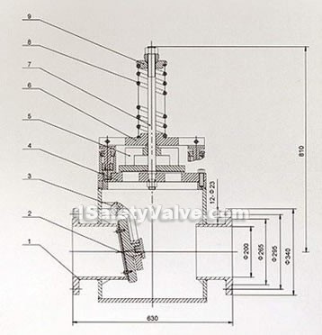 Safety check valve constructral diagram