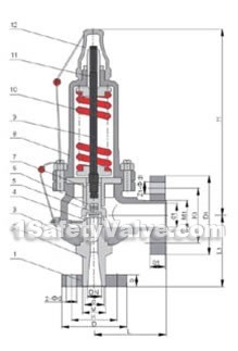 A42Y-160/320C/P/R safety valve constructral diagram